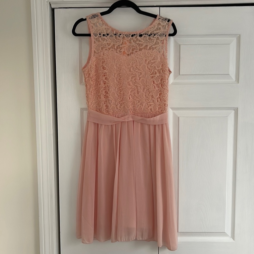 Handmade custom cocktail dress with lace bodice
